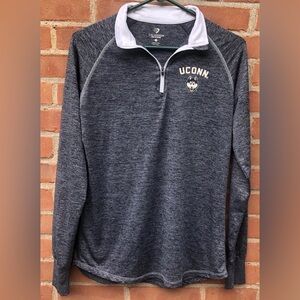 UConn Huskies Women's Colosseum Navy 1/4 Zip Top Size M EUC Long Sleeve Shirt